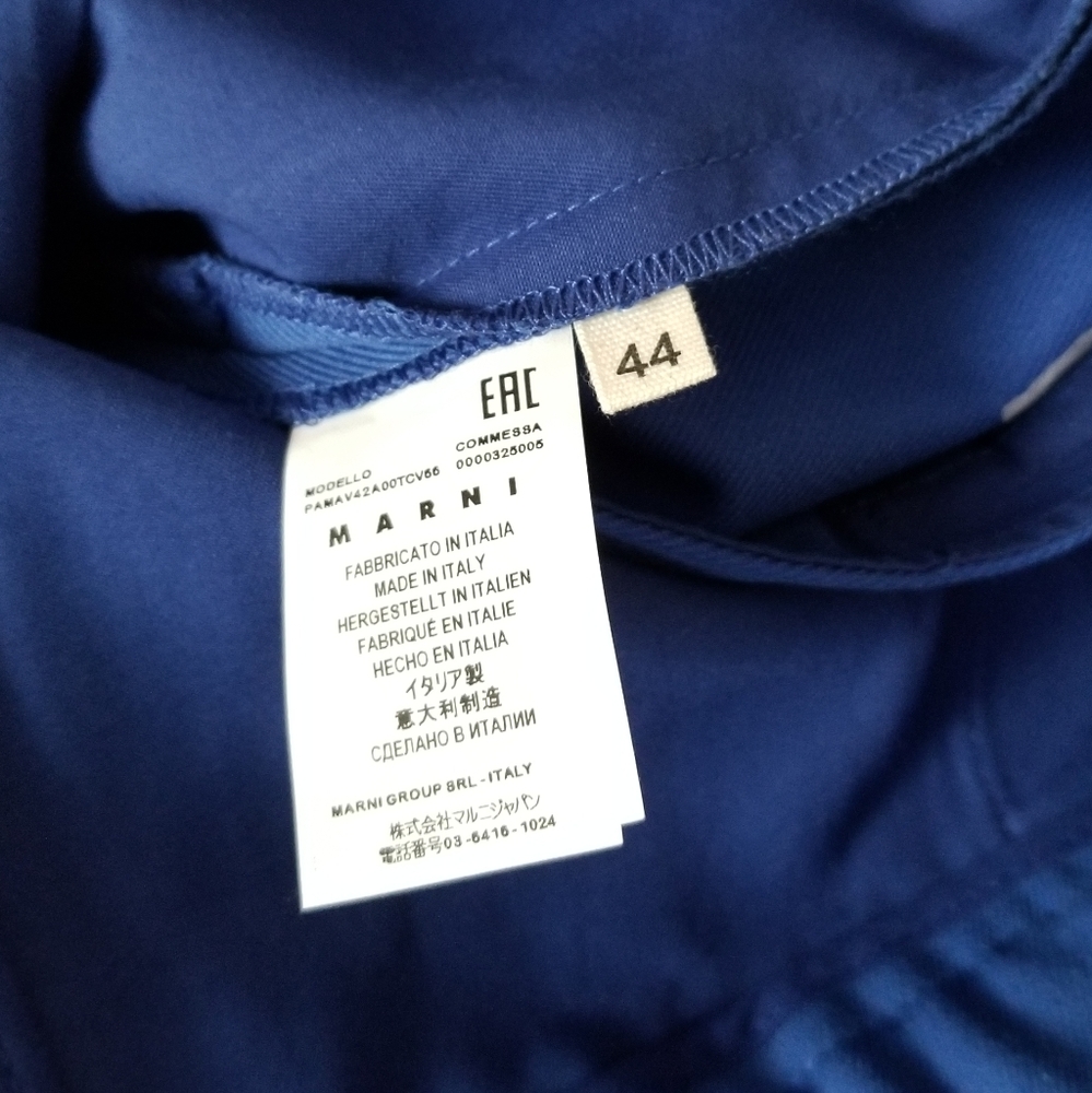 Marni Classic Tapered Leg Cropped Pants Size 10 Blue - Picture 5 of 10